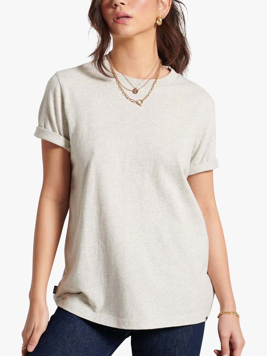 Superdry Essential Organic Cotton T-Shirt, Off White Marl