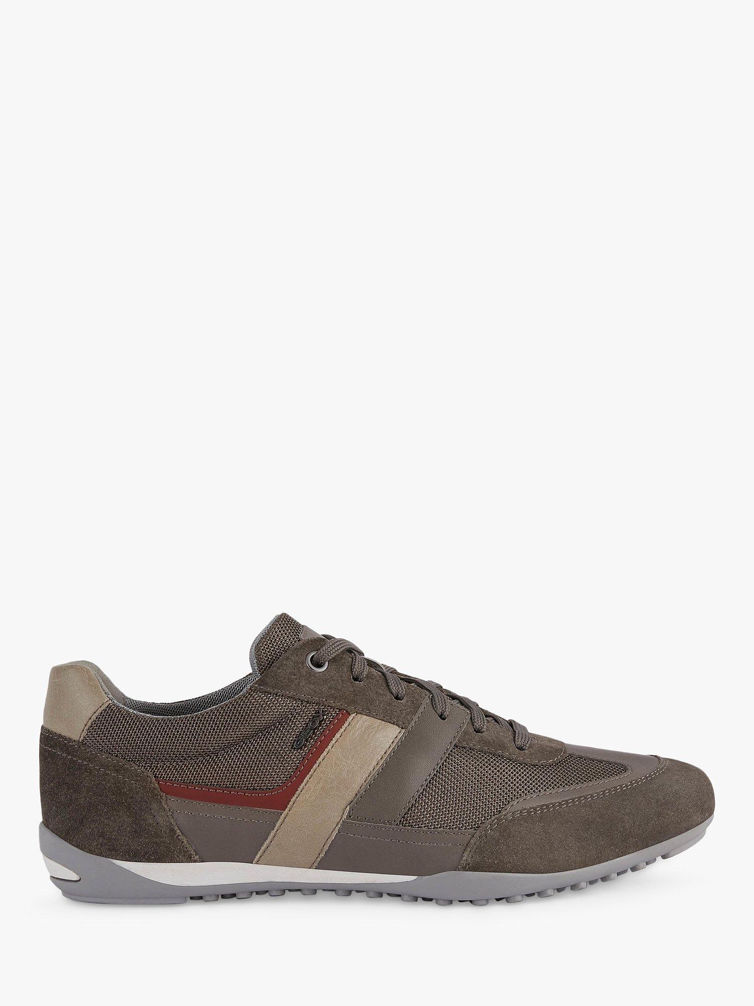 Product image 1 of 6, which shows Geox Wells Leather Trainers, Dove Grey, 8
