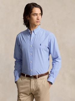 Polo Ralph Lauren Slim Fit Gingham Stretch Poplin Shirt, Blue, Blue