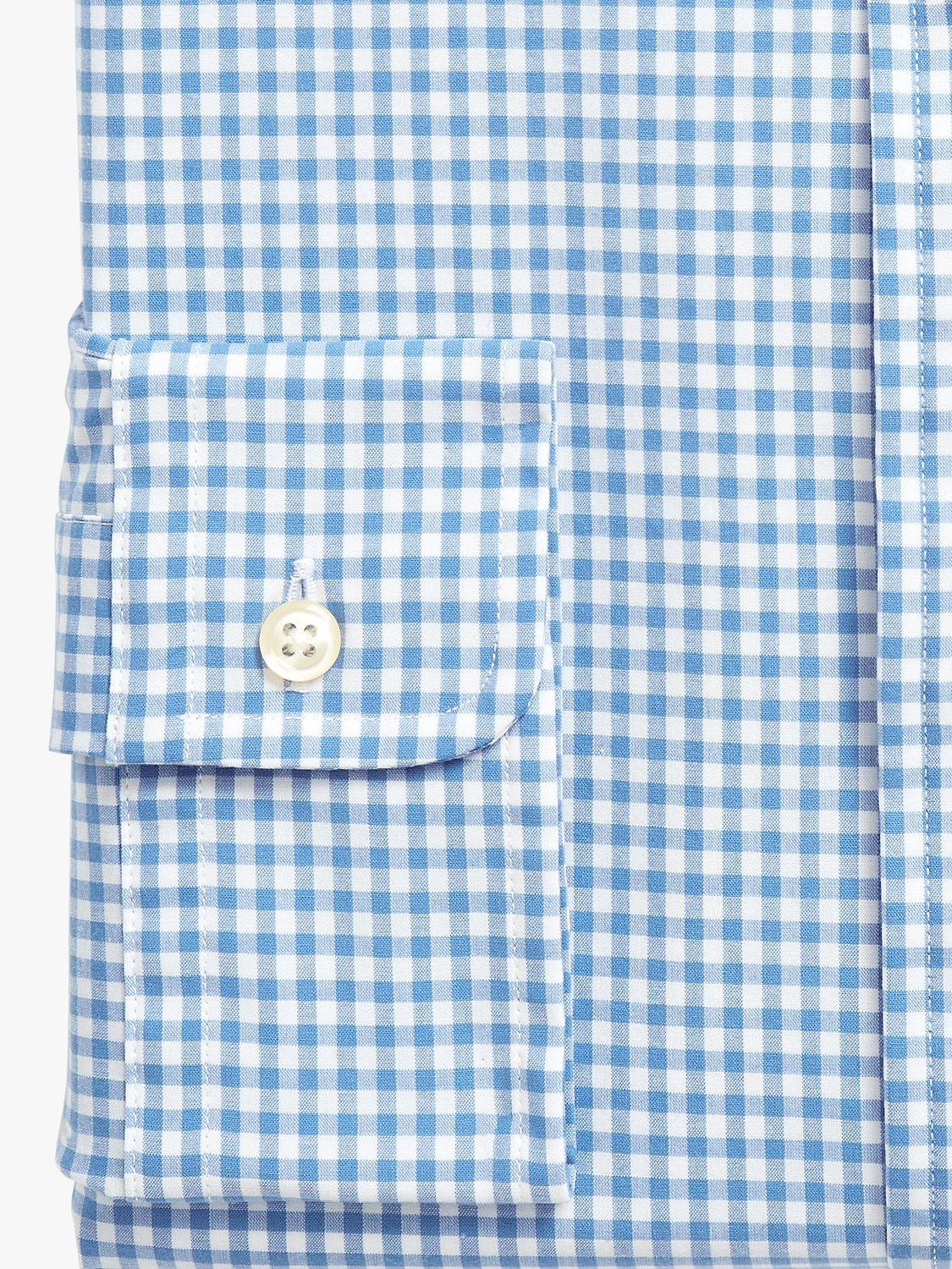 Product image 7 of 7, which shows Polo Ralph Lauren Slim Fit Gingham Stretch Poplin Shirt, Blue, S