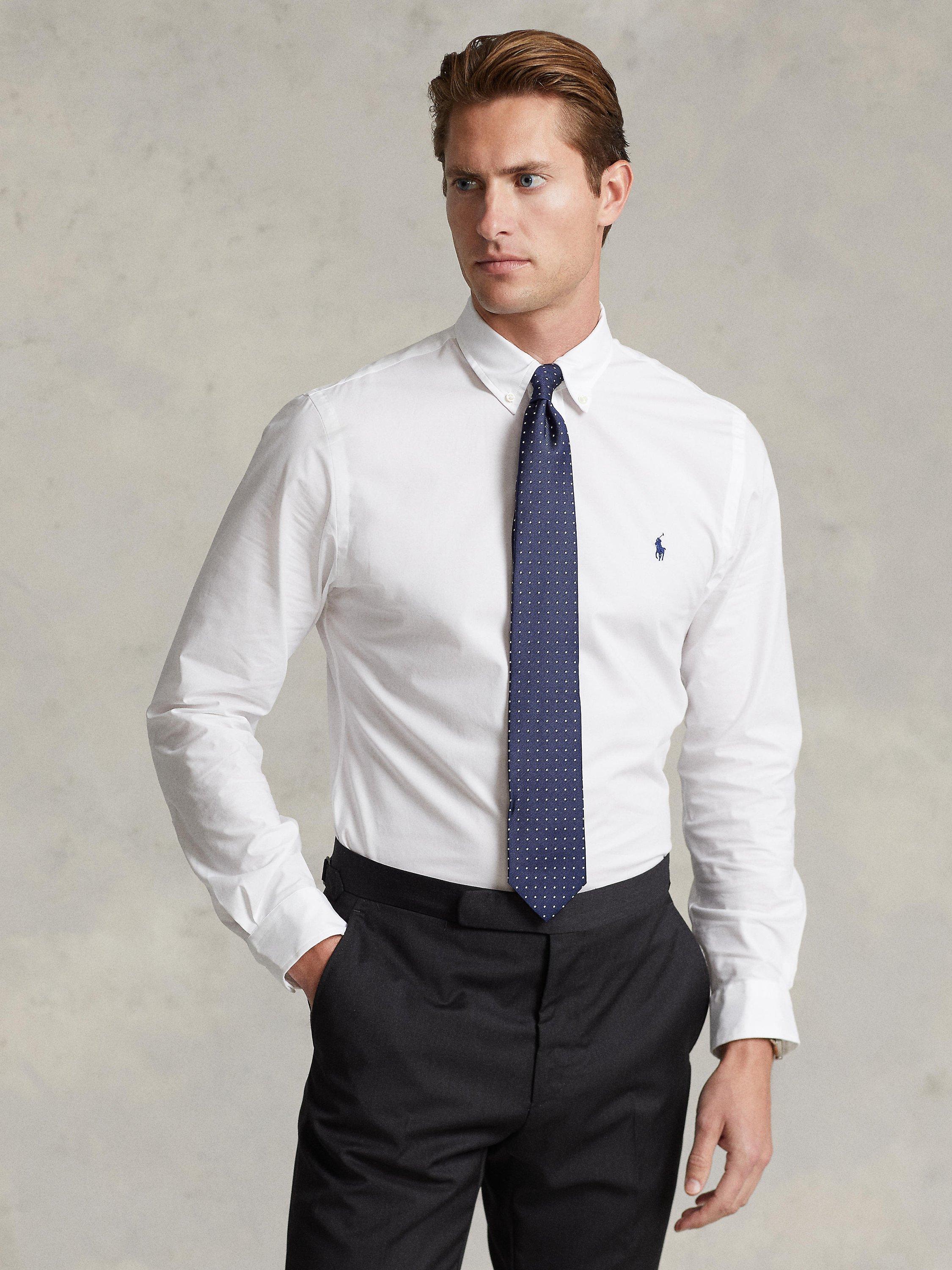 Polo ralph lauren poplin shirt slim fit white on sale