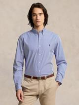 ★★POLO RALPH LAUREN★★ Custom fit poplin shirt blue check Polo Ralph Lauren Custom Fit Checked Stretch Poplin Shirt, Blue