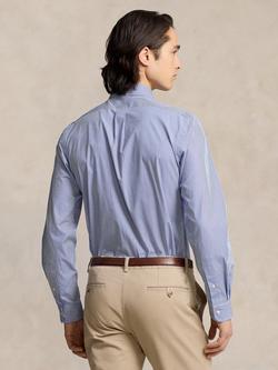Polo Ralph Lauren Poplin Slim Stripe Shirt, Blue/White - view 2, Blue/White