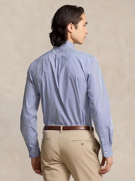 Polo Ralph Lauren Poplin Slim Stripe Shirt, Blue/White - view 2, Blue/White