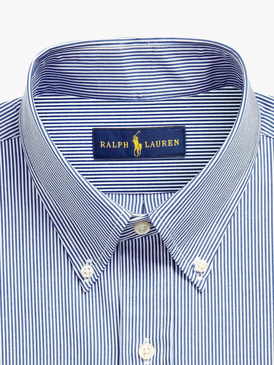 Polo Ralph Lauren Poplin Slim Stripe Shirt, Blue/White, S