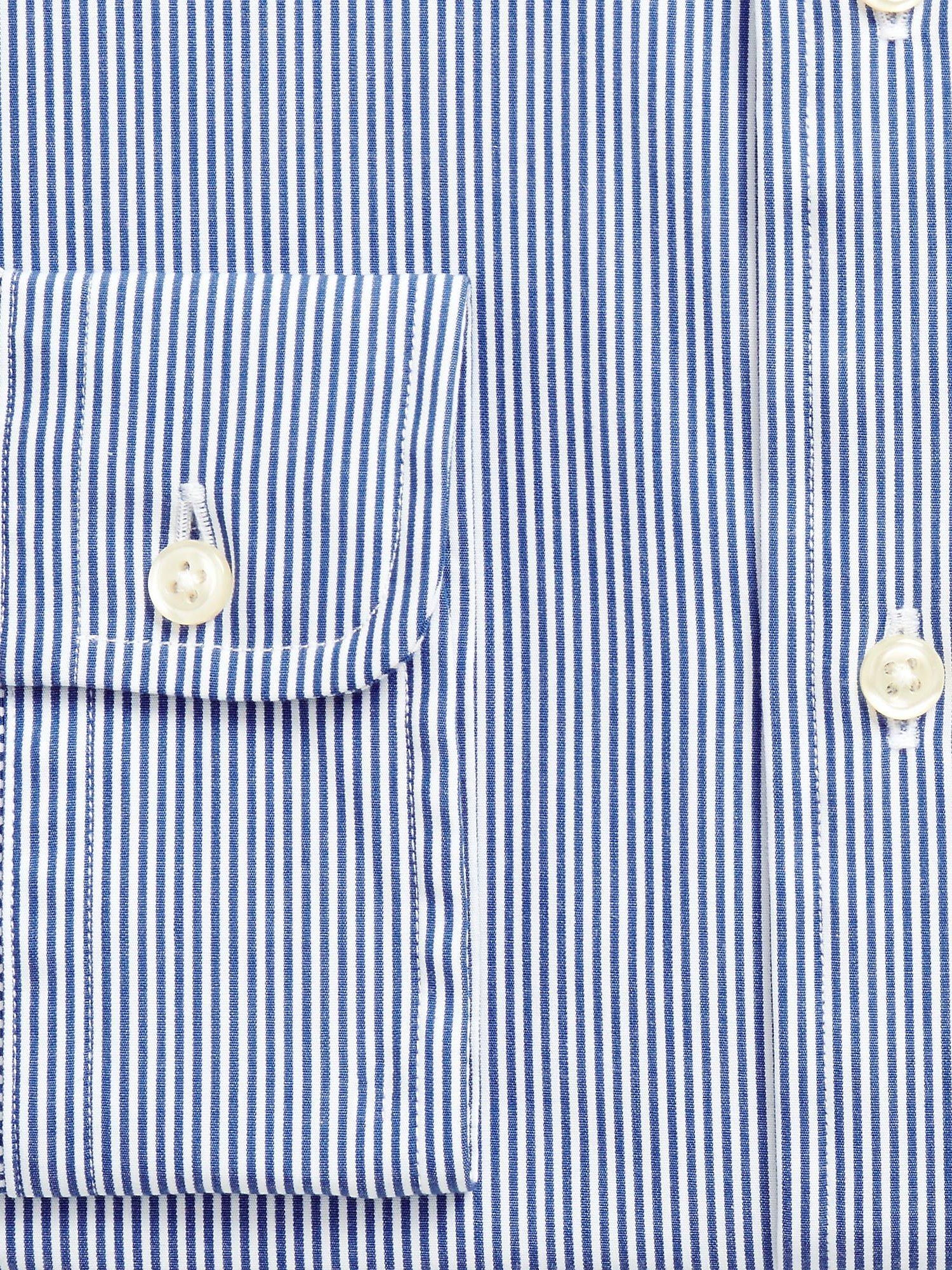 Product image 7 of 7, which shows Polo Ralph Lauren Poplin Slim Stripe Shirt, Blue/White, S
