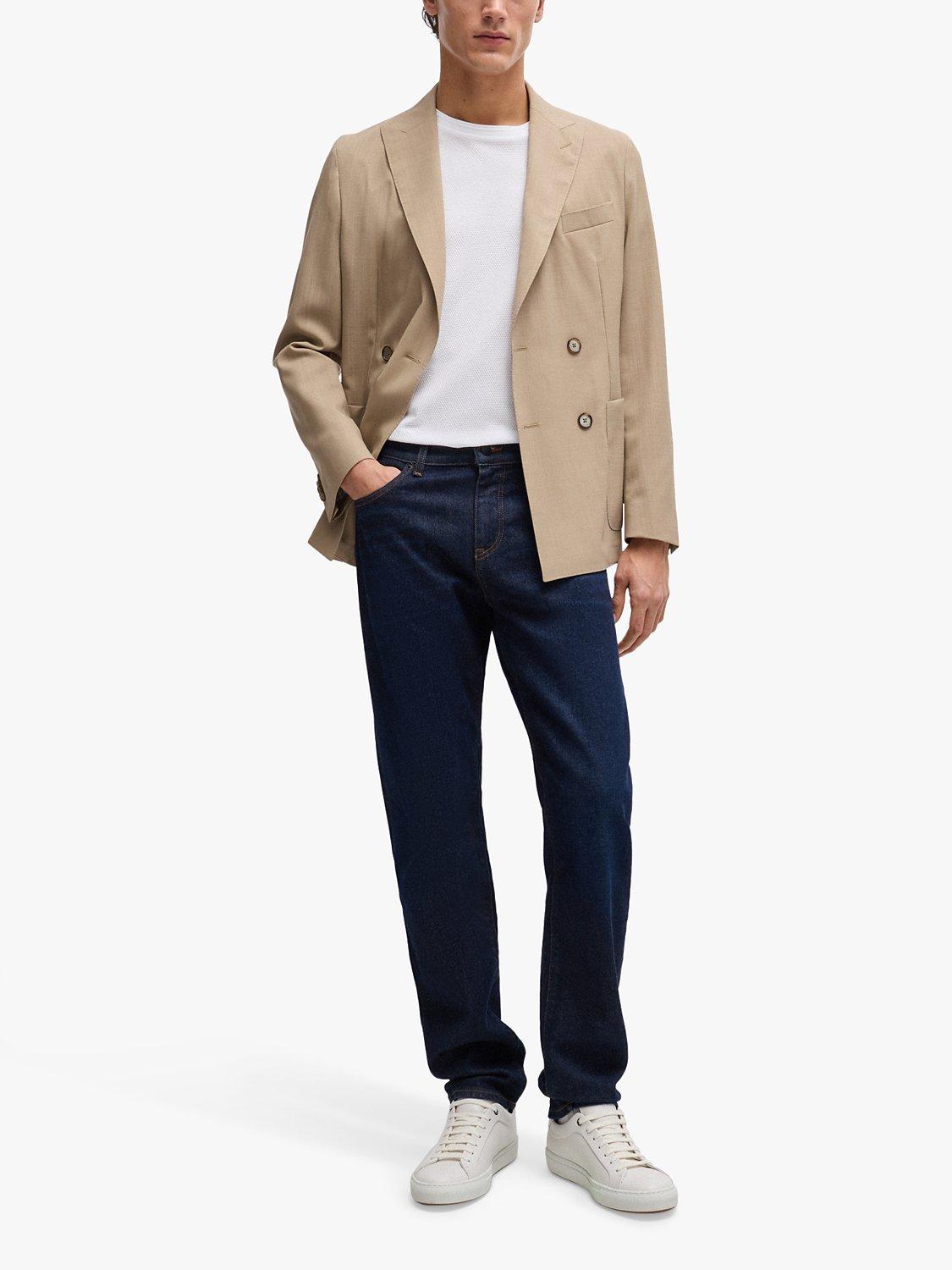 Product image 3 of 5, which shows HUGO BOSS Maine Straight Cut Jeans, Medium Blue, 31L