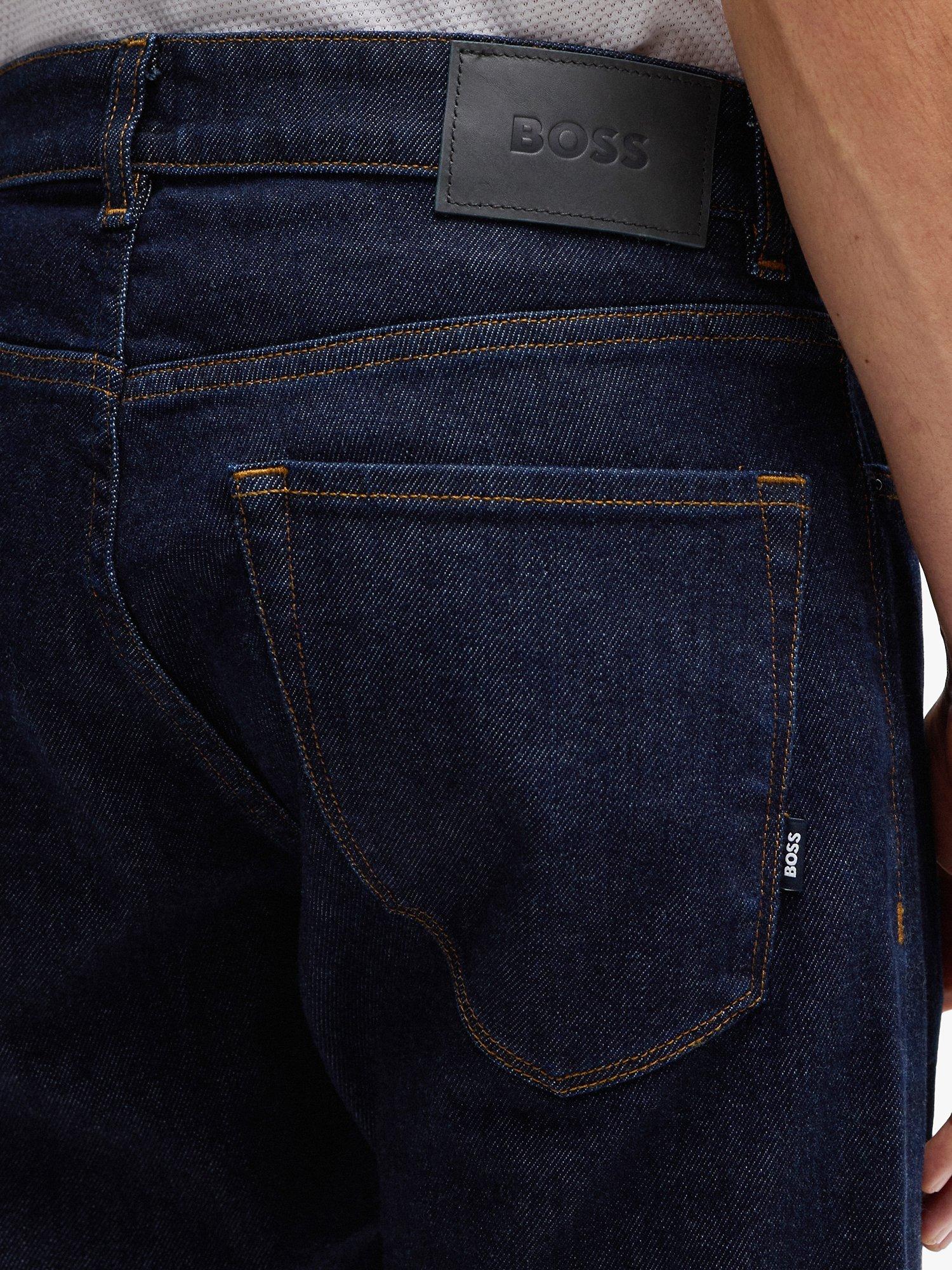 Product image 5 of 5, which shows HUGO BOSS Maine Straight Cut Jeans, Medium Blue, 31L