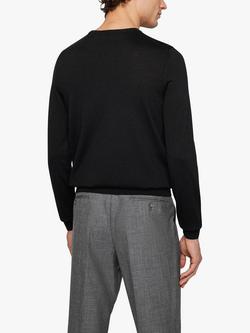 BOSS Leno Plain Wool Jumper - view 2, Black