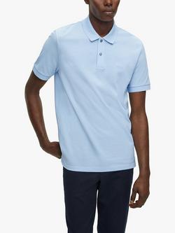 BOSS Pallas Regular Fit Polo Shirt, Light/Pastel Blue