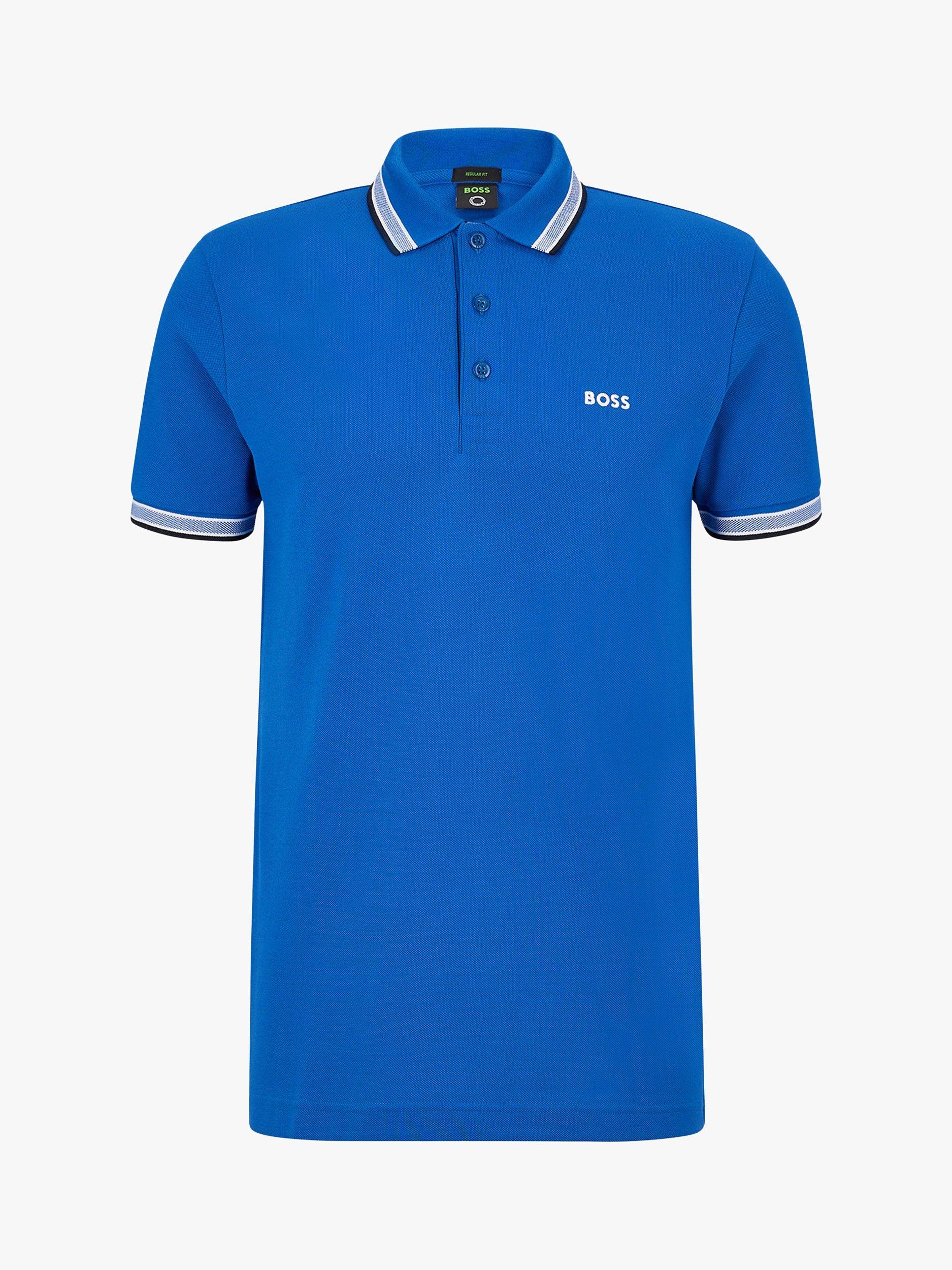 Product image 3 of 4, which shows BOSS Paddy Short Sleeve Polo Shirt, Medium Blue, M