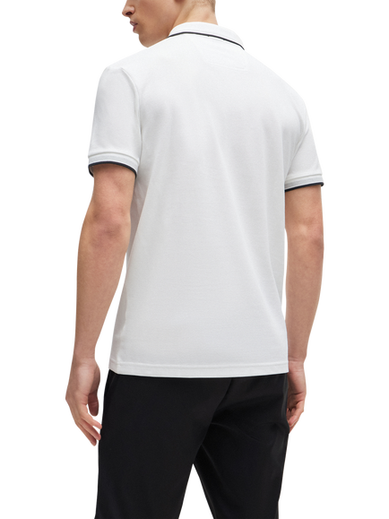 BOSS Paddy Short Sleeve Cotton Polo Shirt - view 2, White