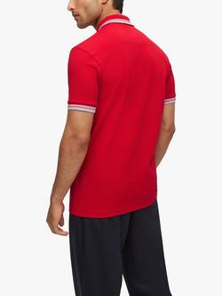 BOSS Paddy Short Sleeve Polo Shirt - view 2, Medium Red