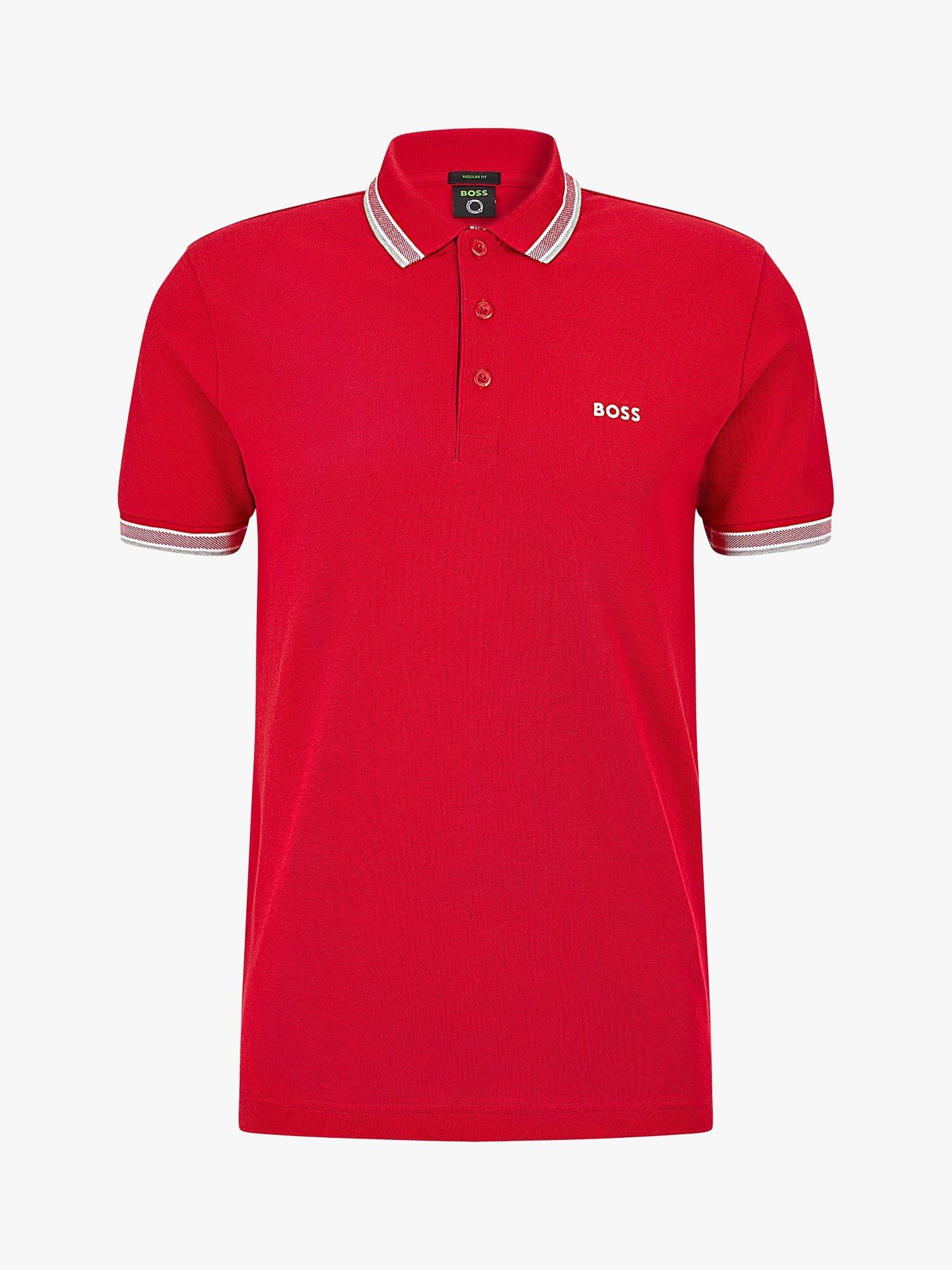 BOSS Paddy Short Sleeve Polo Shirt Medium Red