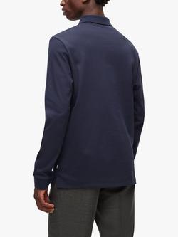 Hugo Boss Pado Long Sleeve Polo Top - view 2, Dark Blue