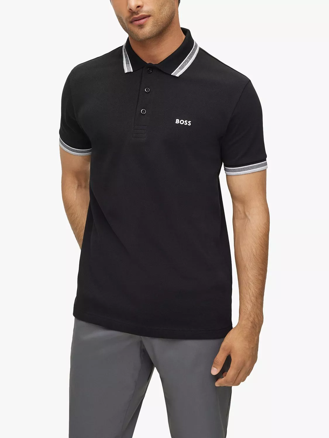 Men s Black HUGO BOSS Polo Rugby Shirts John Lewis Partners