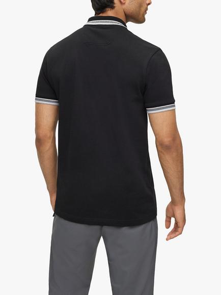 BOSS Paddy Short Sleeve Cotton Polo Shirt - view 2, Black