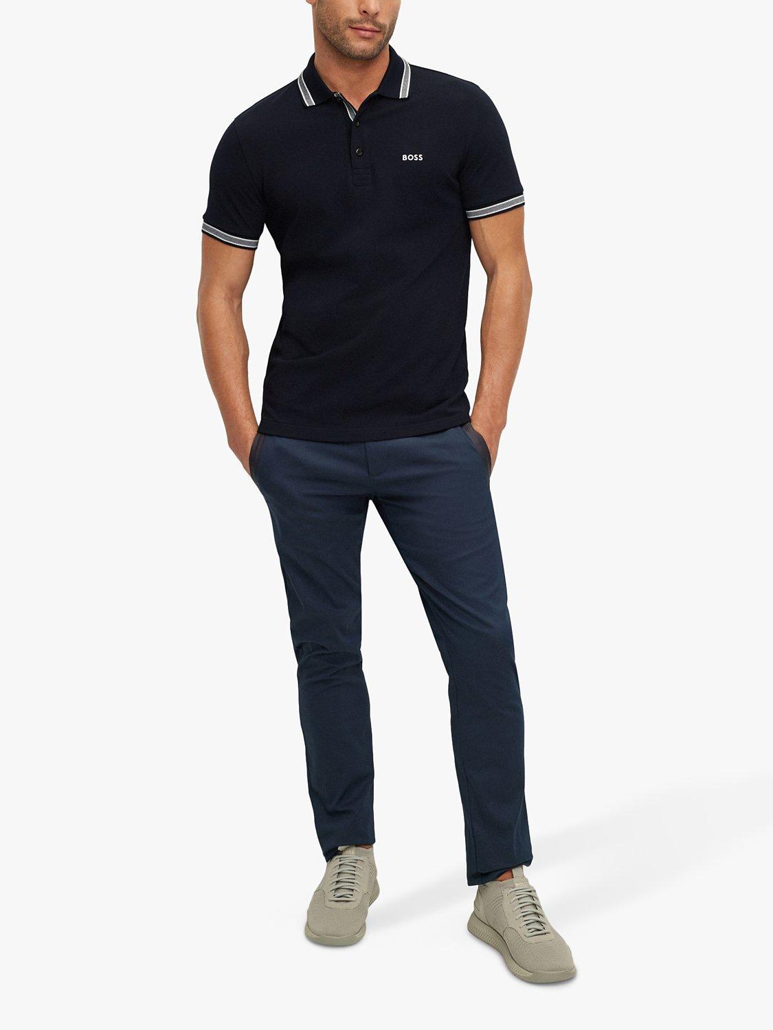Product image 3 of 5, which shows BOSS Paddy Short Sleeve Polo Shirt, Dark Blue, 5XL
