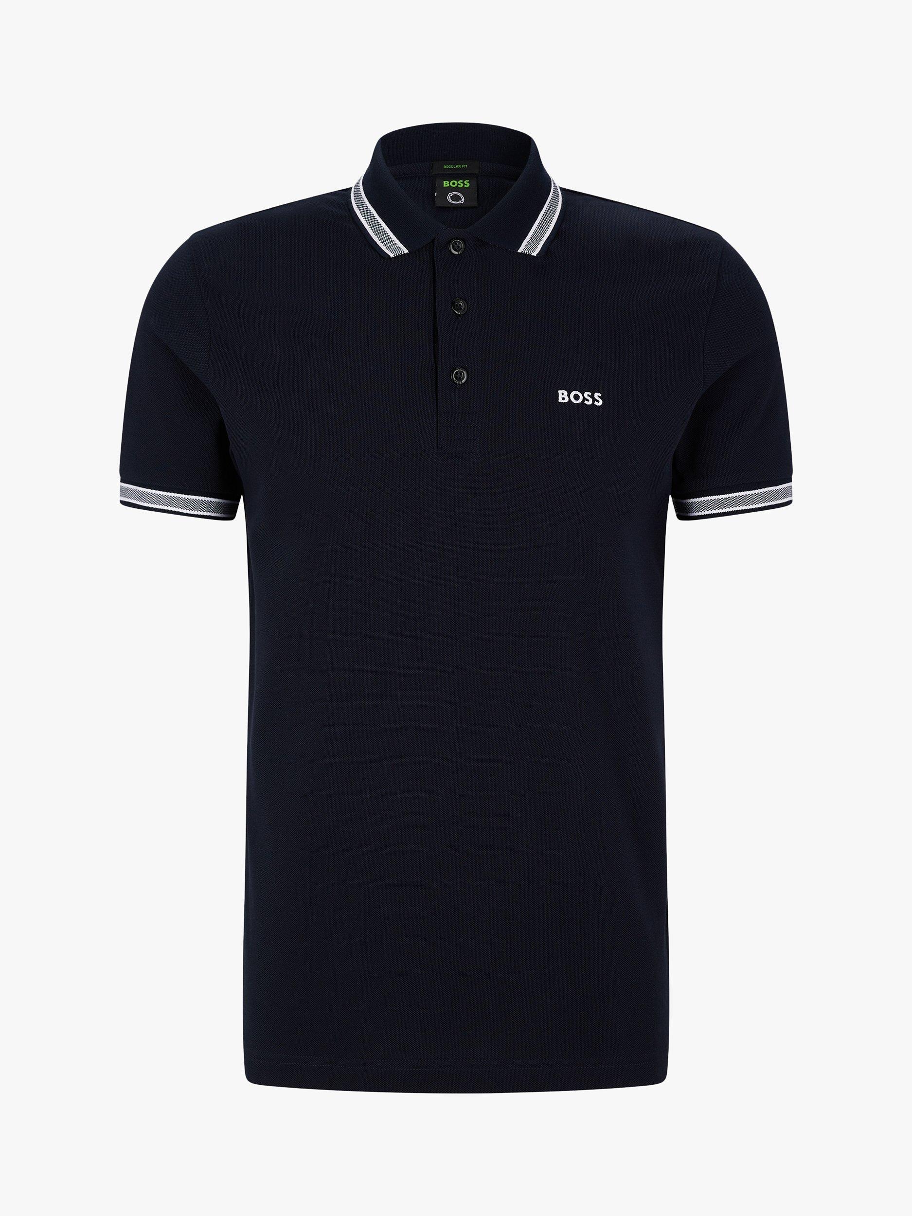 Product image 4 of 5, which shows BOSS Paddy Short Sleeve Polo Shirt, Dark Blue, 5XL
