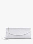 Paradox London Dominique Glitter Mesh Curve Flap Clutch Bag, Champagne