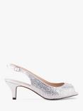 Paradox London Celeste Diamante Wide Fit Slingbacks, Silver