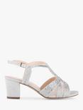 Paradox London Nadia Wide Fit Glitter Block Heel Sandals