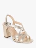 Paradox London Hilde Wide Fit Shimmer Block Heel Sandals