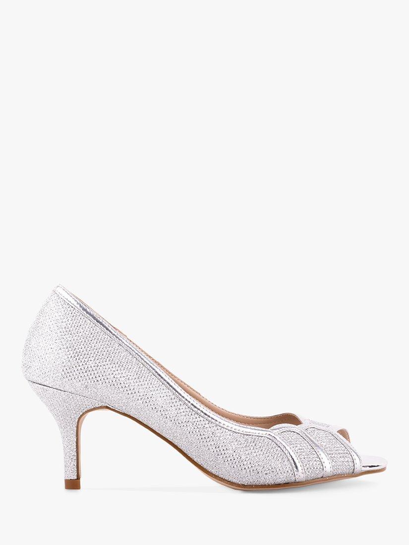 Silver glitter kitten heels online