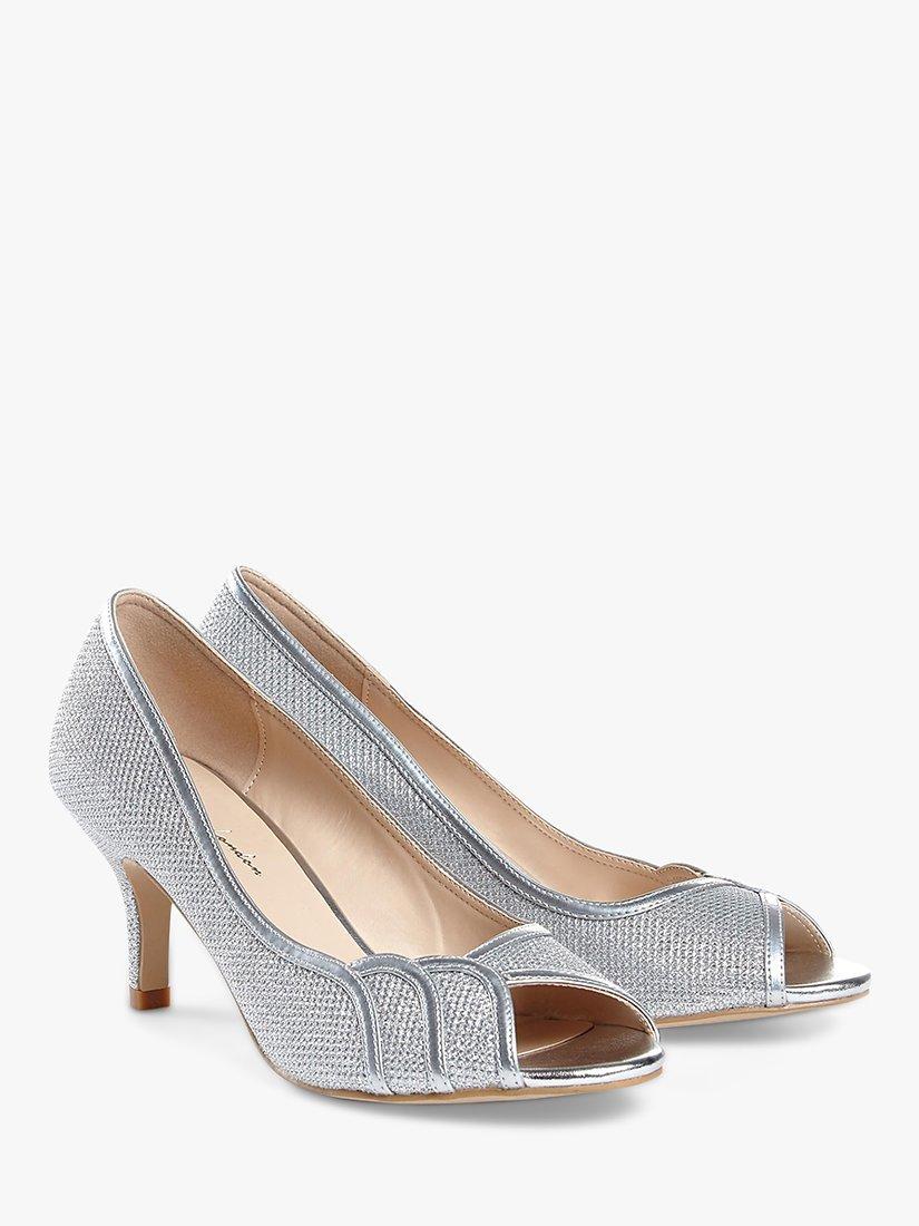 Silver peep toe shoes uk clearance