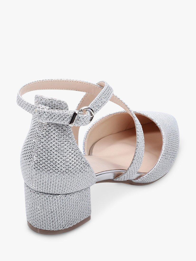 Silver glitter block heels online