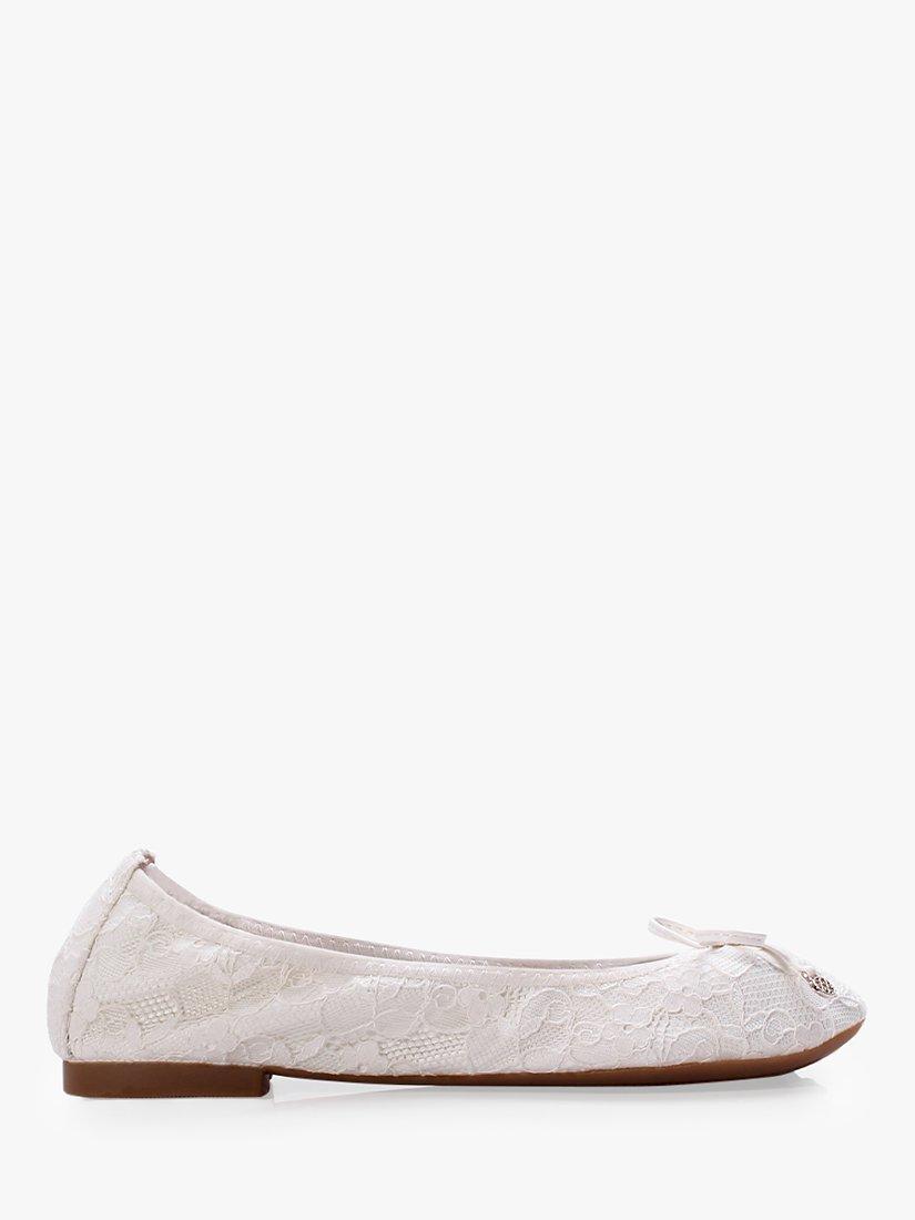 Paradox London Xeelia Lace Ballet Pumps, Ivory, 3