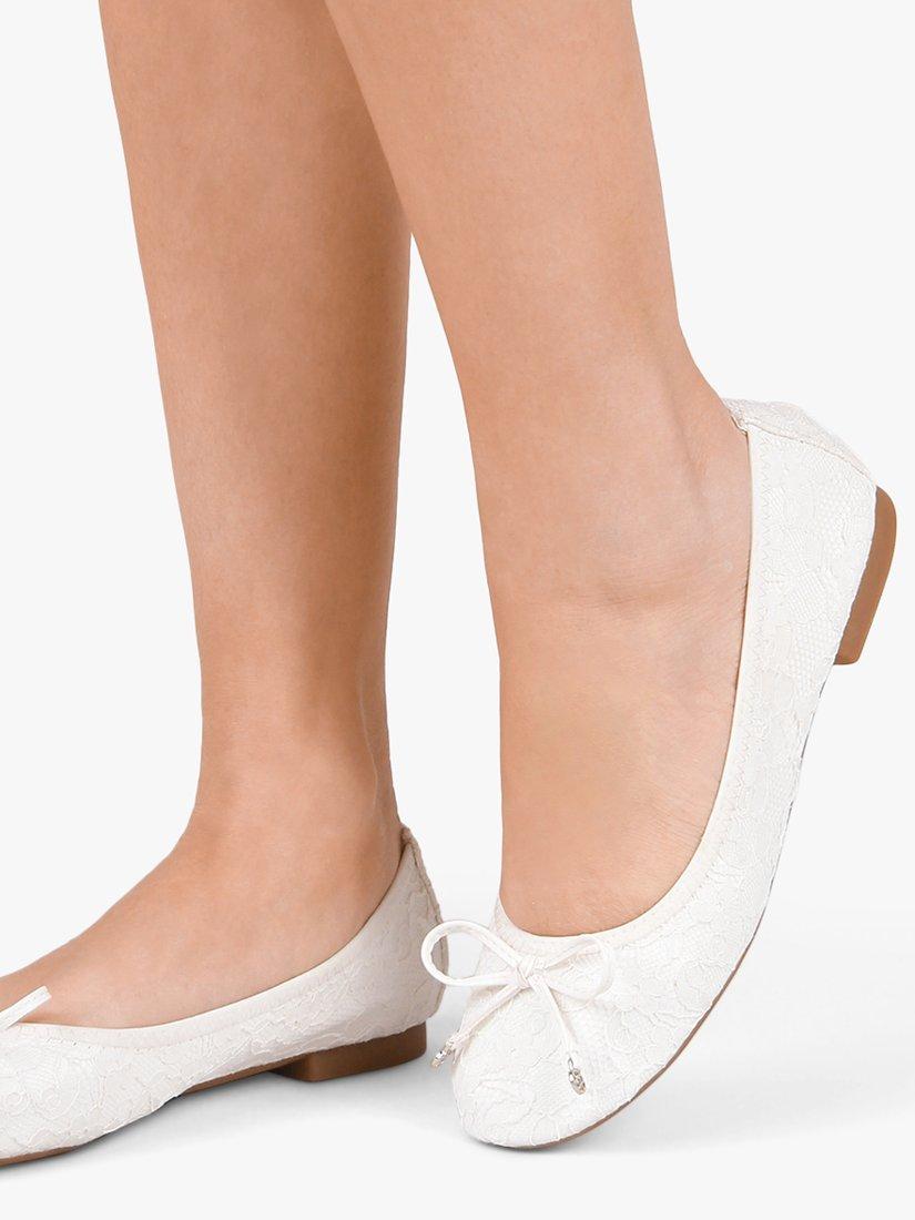 Paradox London Xeelia Lace Ballet Pumps, Ivory, 3