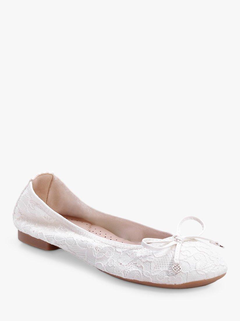 Paradox London Xeelia Lace Ballet Pumps, Ivory, 3