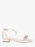 Paradox London Elyse Satin Flat Cross Strap Sandals, Ivory