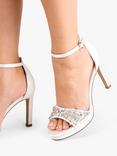 Paradox London Enya Satin High Heel Platform Ankle Strap Sandals, Ivory, Ivory