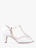 Paradox London Beccy Dyeable Satin Extra Wide Fit Mid Heel Sandals, Ivory, Ivory