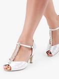 Paradox London Beccy Dyeable Satin Extra Wide Fit Mid Heel Sandals, Ivory, Ivory