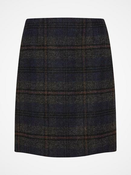 Celtic & Co. Wool Mini Skirt, Navy/Charcoal - view 2, Navy/Charcoal