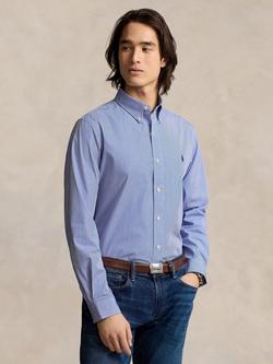 Polo Ralph Lauren Poplin Custom Fit Stripe Shirt, Blue, Blue