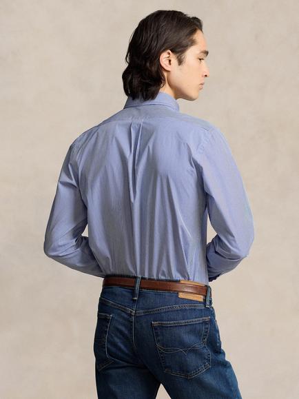 Polo Ralph Lauren Poplin Custom Fit Stripe Shirt, Blue - view 2, Blue