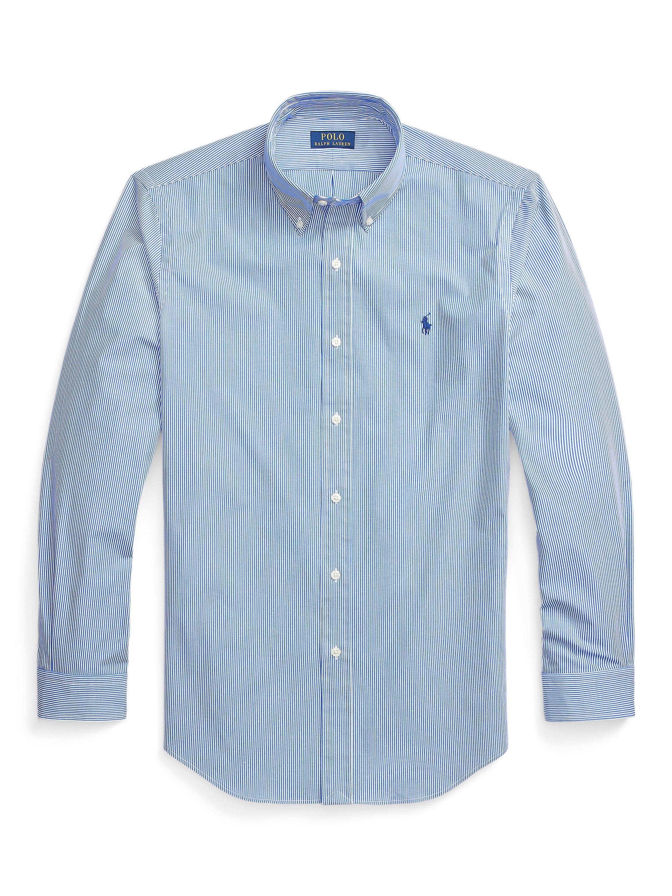 Polo Ralph Lauren Poplin Slim Stripe Shirt, Blue, S