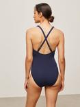 John Lewis Popcorn Apex Wrap Swimsuit, Navy