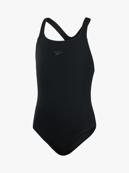 Speedo Kids' Essential End Medalist Swimsuit, Black, Black