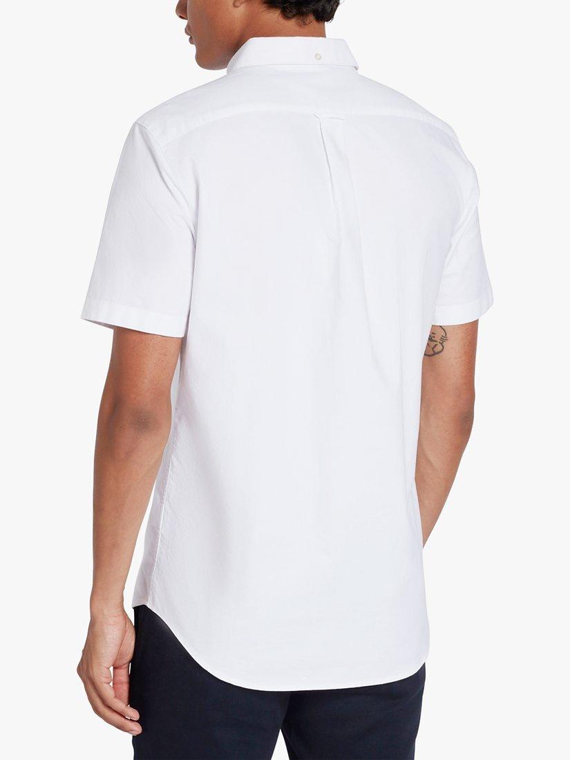 Product image 2 of 4, which shows Farah Brewer Slim Fit Short Sleeve Organic Cotton Oxford Shirt, White, XXL