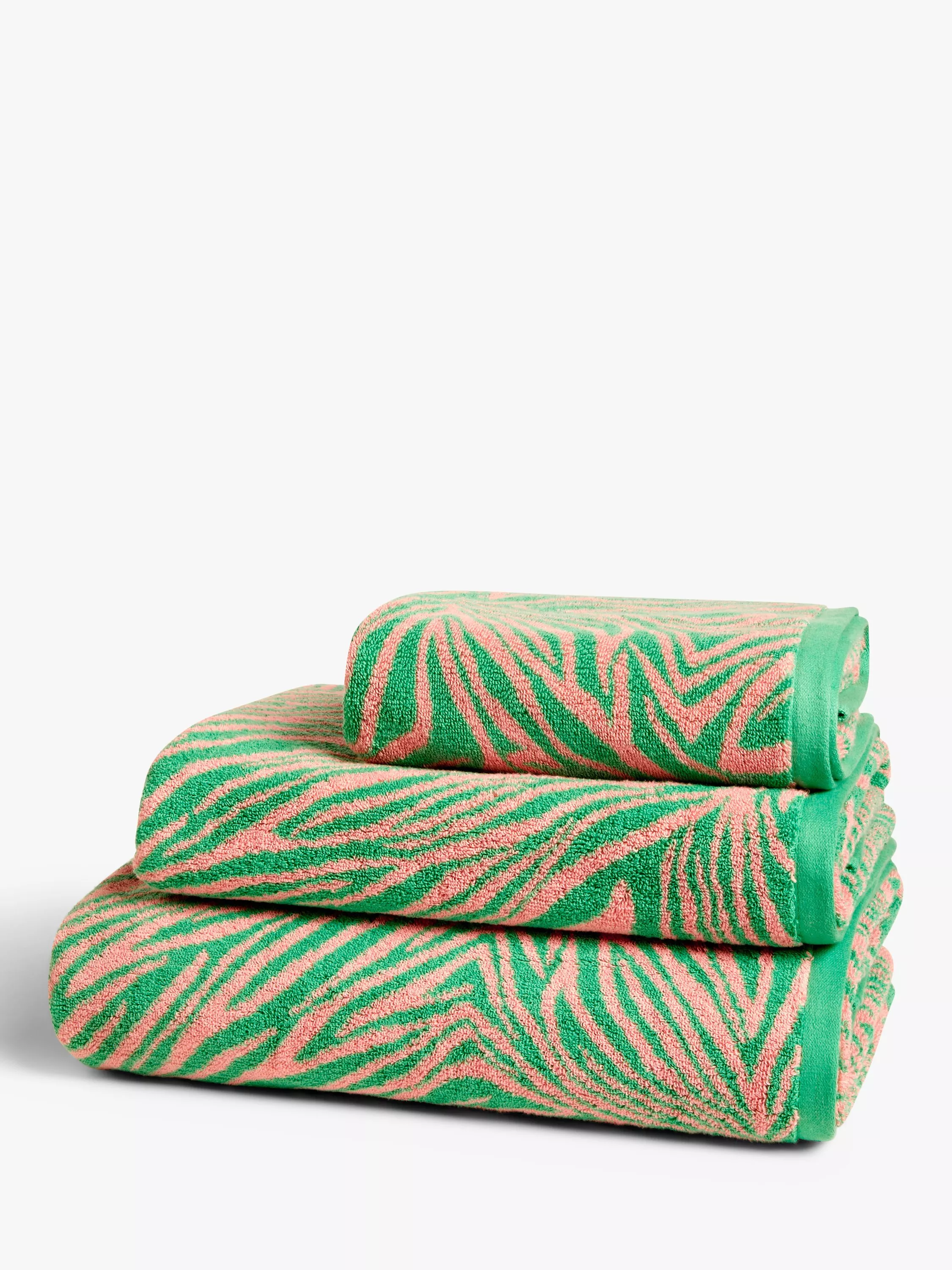 John Lewis Matthew Williamson Zebra Towels Pink Green