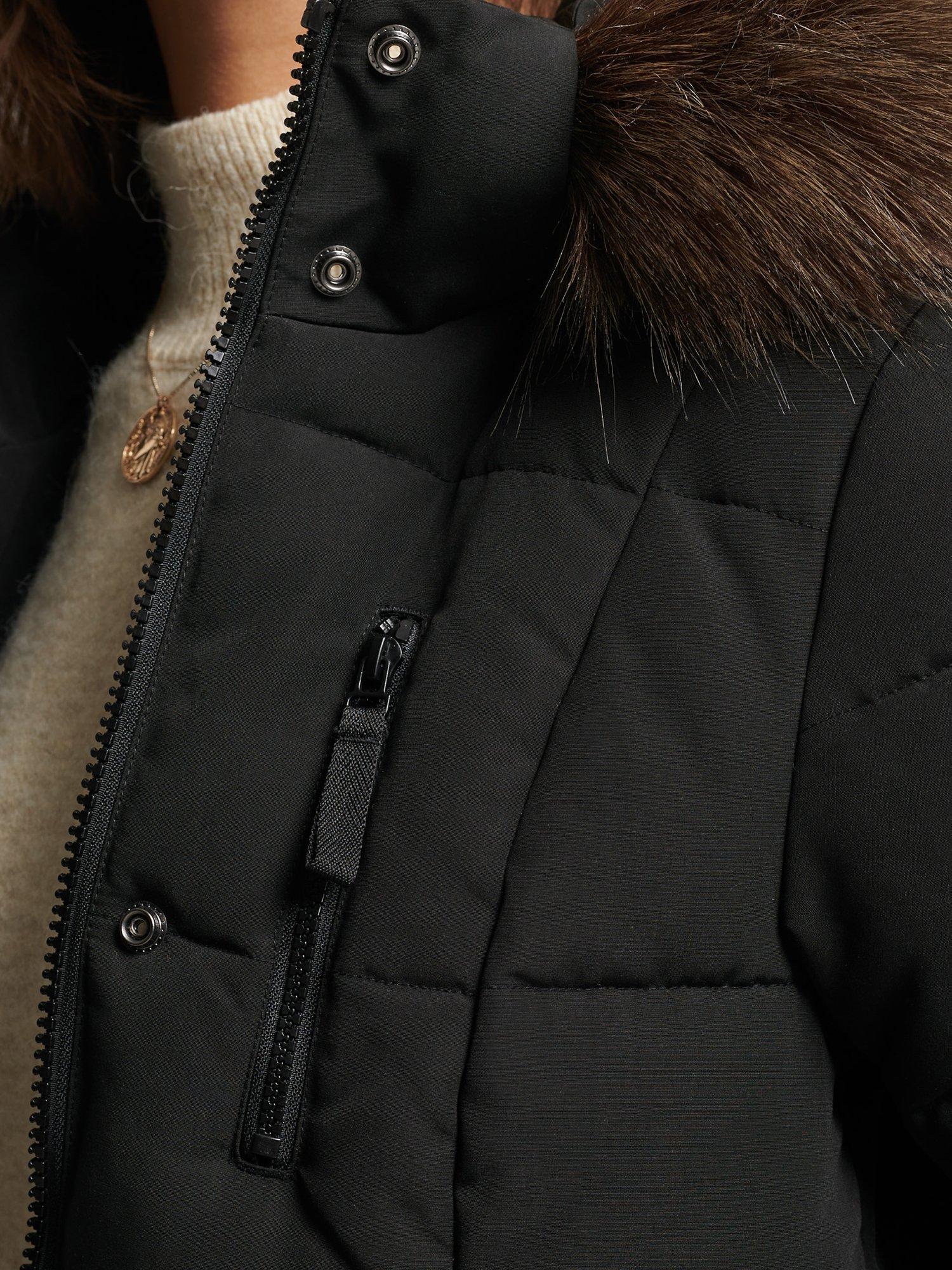 Superdry Original Vintage Everest Long Line Faux Fur Parka Jacket