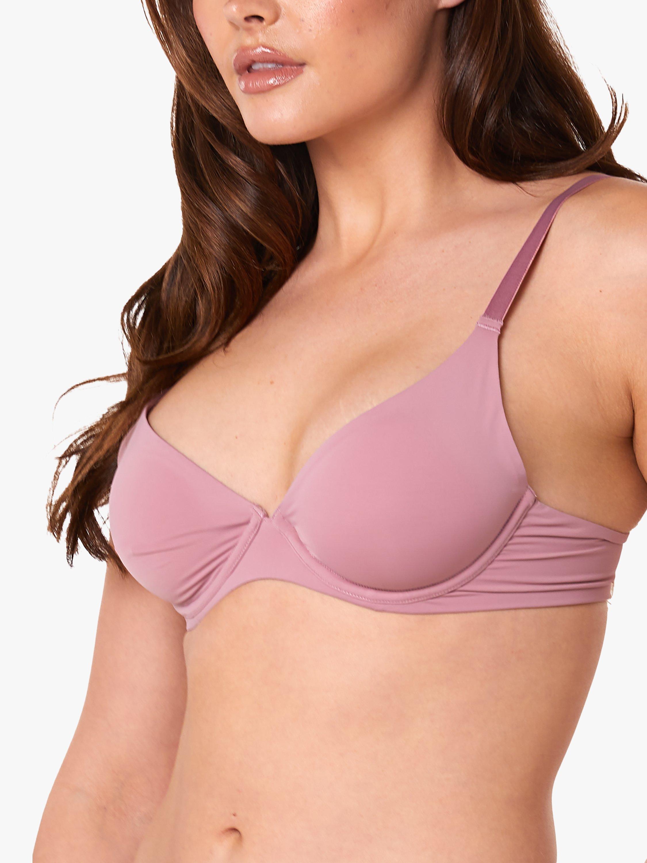Deja Day Second Skin Eco Microfibre Plunge Bra, Rose