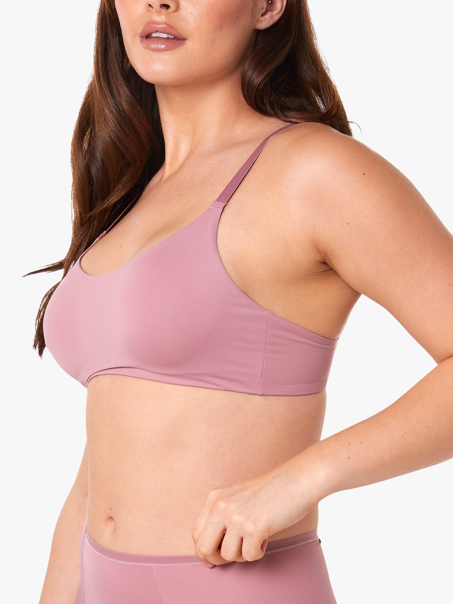 Deja Day Second Skin Eco Microfibre Crop Top Bra, Rose