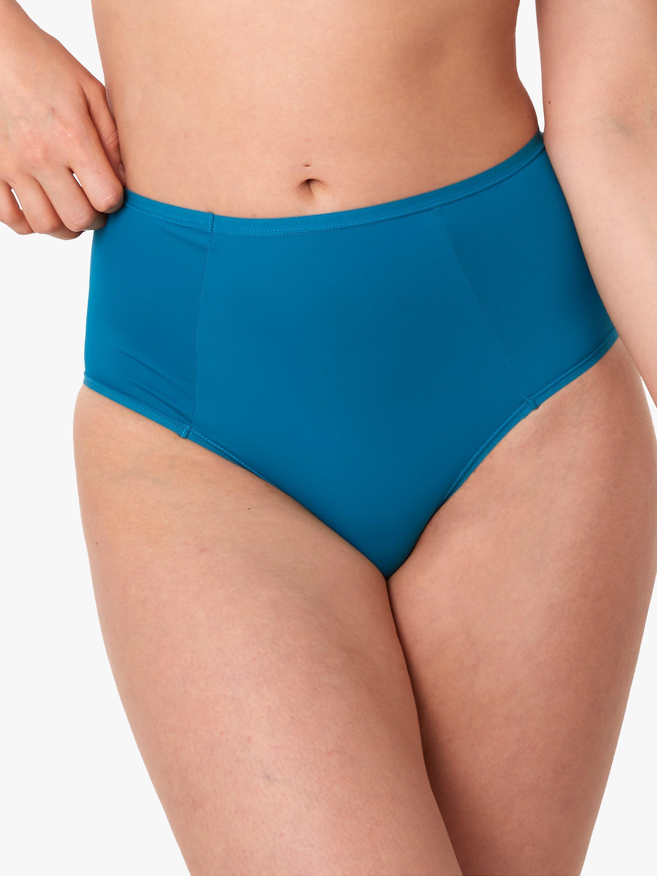 Deja Day Second Skin Eco No-VPL High Waist Knickers, Teal