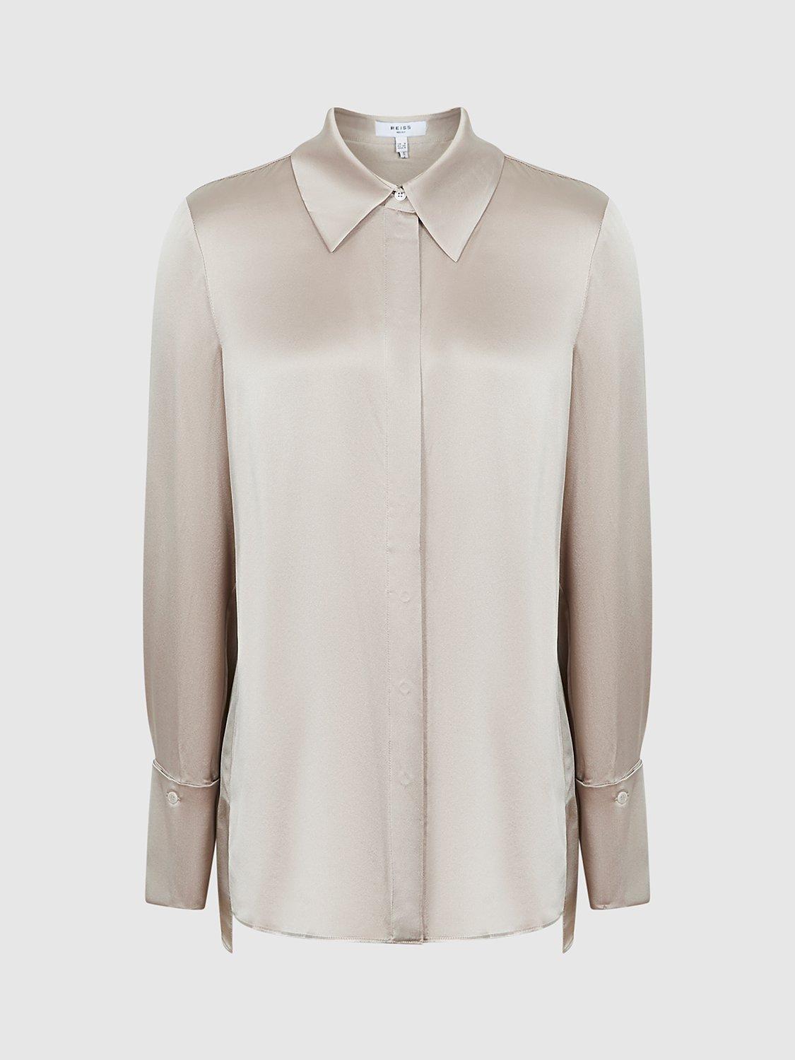 Reiss Hailey Silk Shirt, Champagne, 6